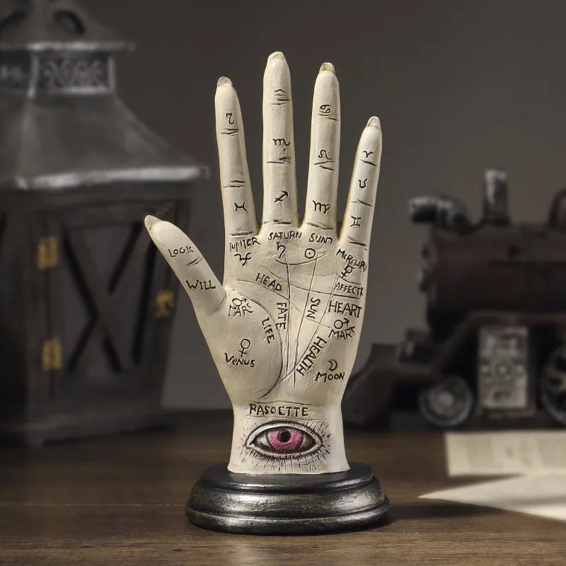 Afralia™ Palmistry Hand Figurine Psychic Fortune Teller Chirology Desk Decoration Home Gift