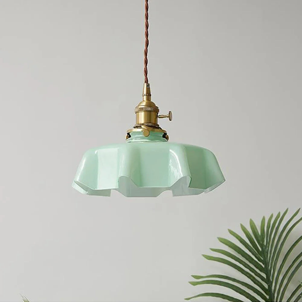 Afralia™ Retro Nordic Glass Pendant Light, Colorful Living Room Hanging Lamp