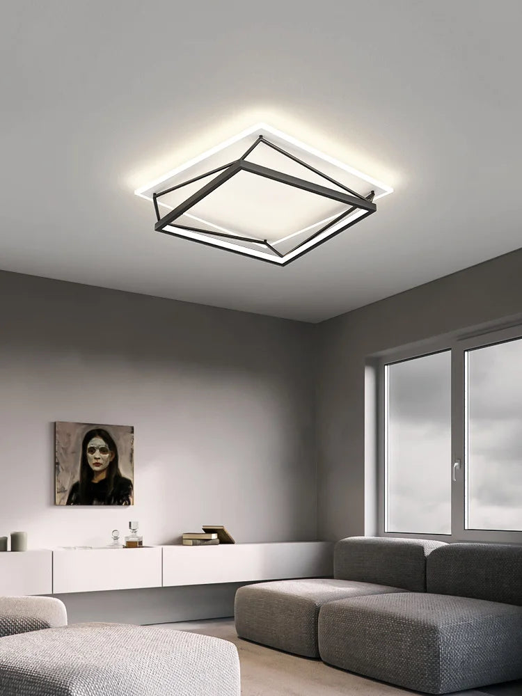 Afralia™ Geometric LED Ceiling Lamp_Nordic Minimalist Design for Modern Bedroom