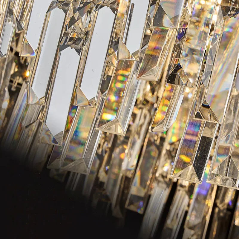 Afralia™ Golden Starry Sky Crystal Chandelier LED Pendant Light - Luxe Indoor Lighting