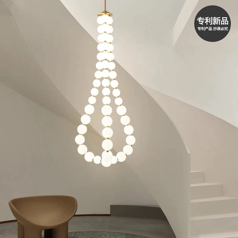 Afralia™ Loft Stair Chandelier: Modern Rotoplastic Ball, Copper, Minimalist, Creative Design