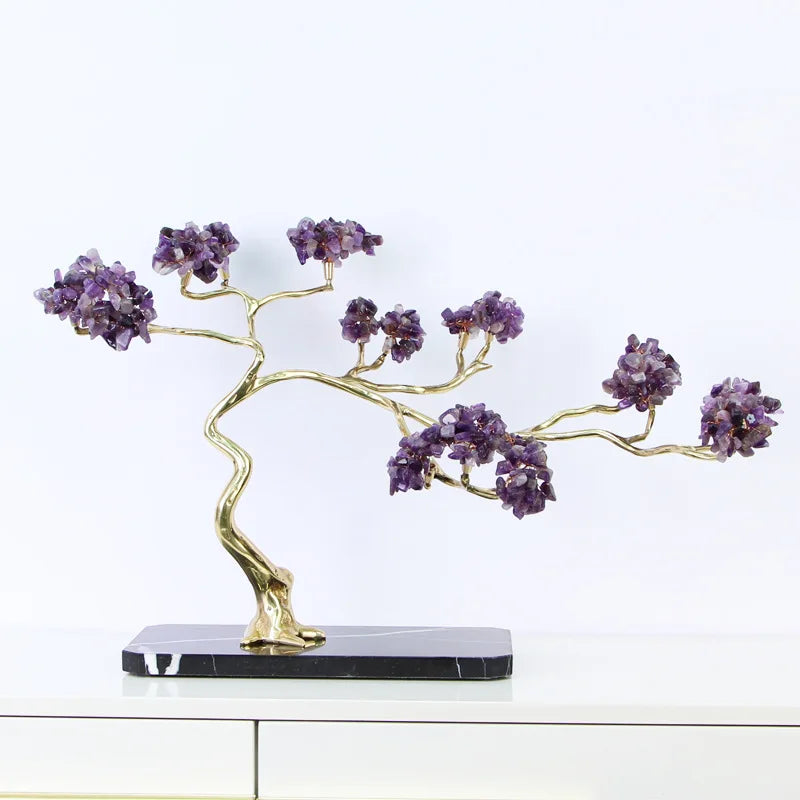 Afralia™ Crystal and Brass Metal Decorative Figurine for Room Decoration