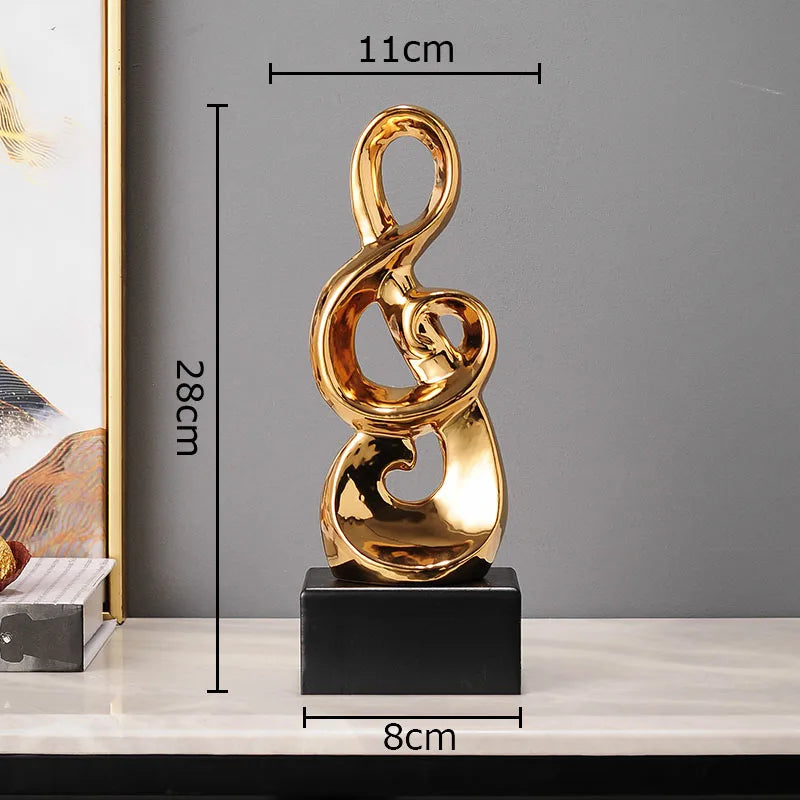 Afralia™ Musical Note Ceramic Statue Desk Decoration - Room Aesthetic Decor