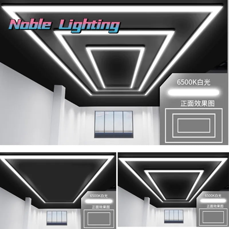 Afralia™ Rectangle Hexagon Led Light Bar for Auto Detailing Garage Ceiling