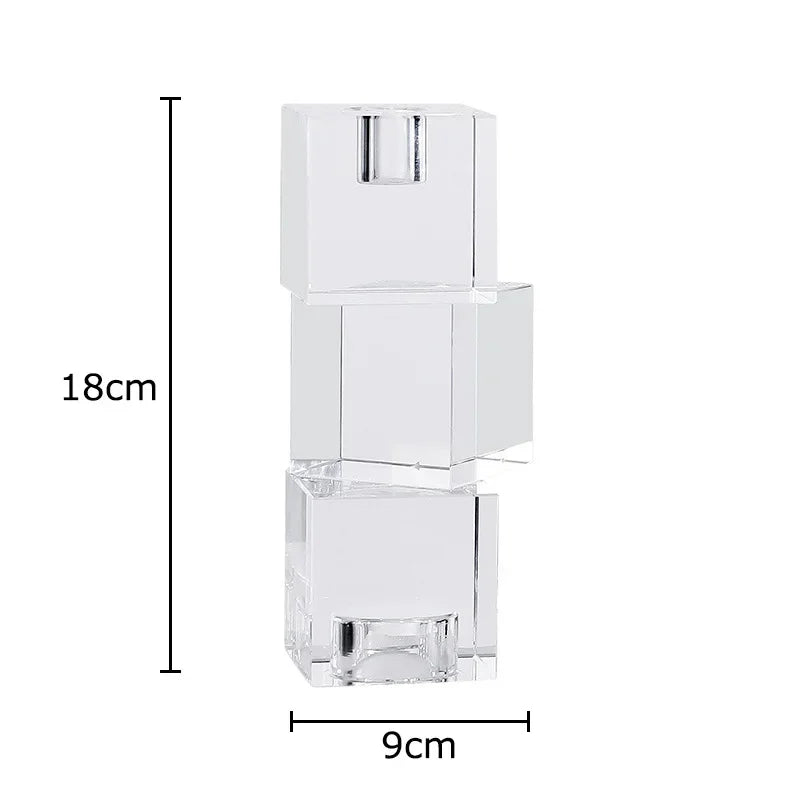 Afralia™ Square Crystal Candle Holders Modern Decor_CUBE