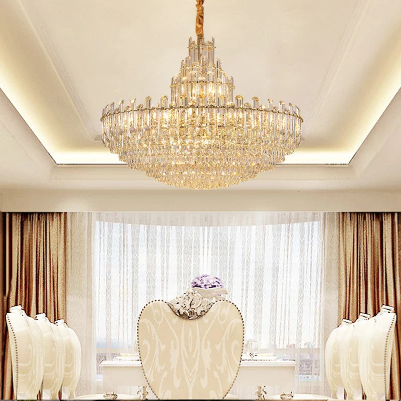 Afralia™ Crystal LED Ceiling Chandelier for Dining Room - Luxurious Decoration