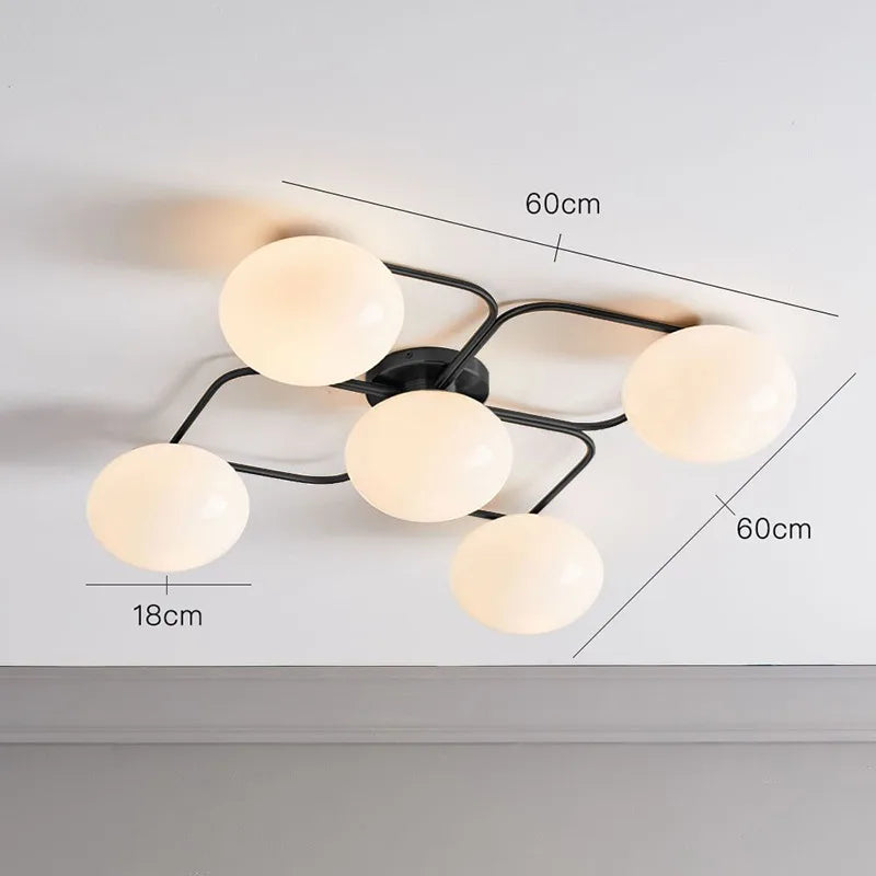 Afralia™ Nordic Iron Art Ceiling Light LED E27 Gold/Black Modern Minimalist Bedroom Restaurant