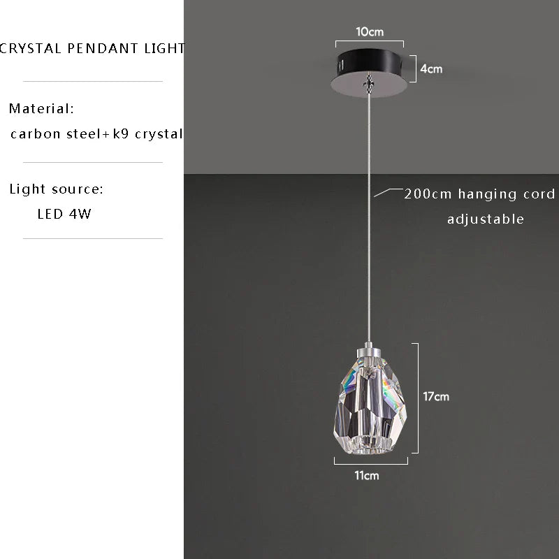 Afralia™ Pink Crystal Pendant Lights: Modern Sleek LED Luxury Elegance Hanging Lamps