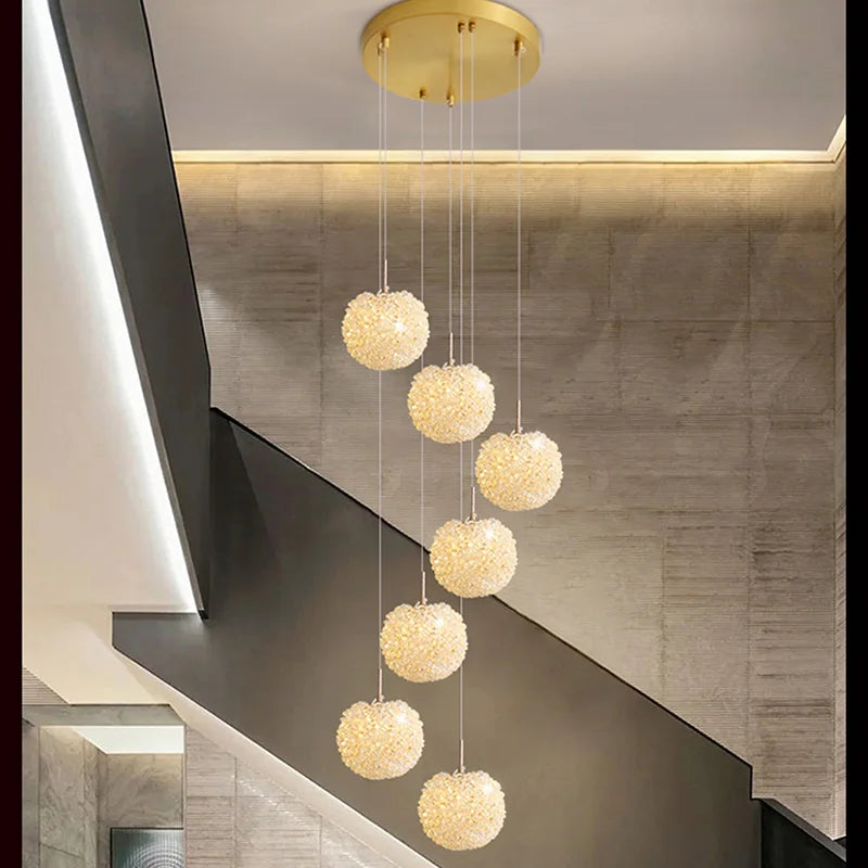 Afralia™ Luxury Pineapple Crystal Pendant Lamp for Modern Villa Lighting