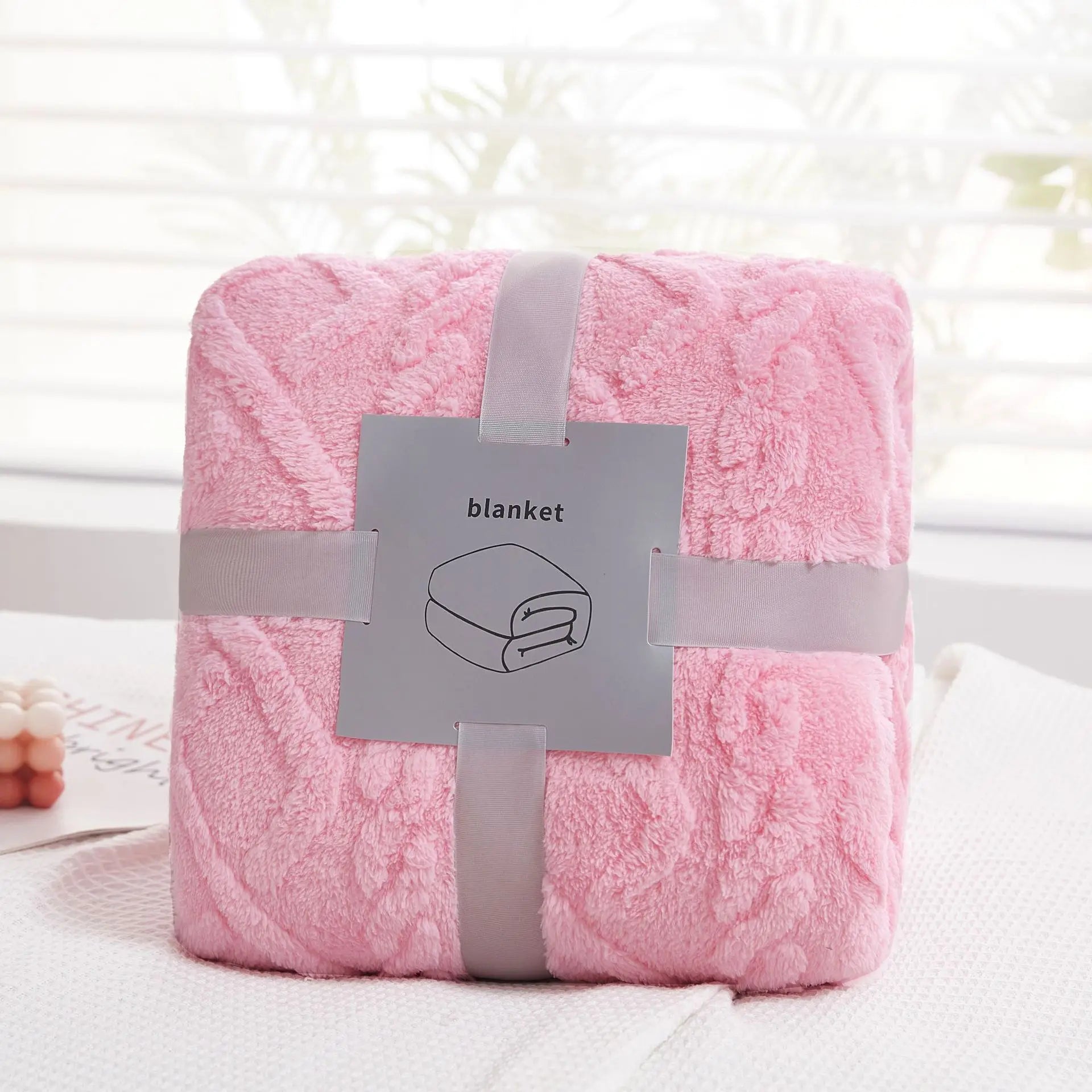 Afralia™ Cozy Jacquard Plush Blanket: Soft Winter Sofa Throw, Office Travel Nap Shawl