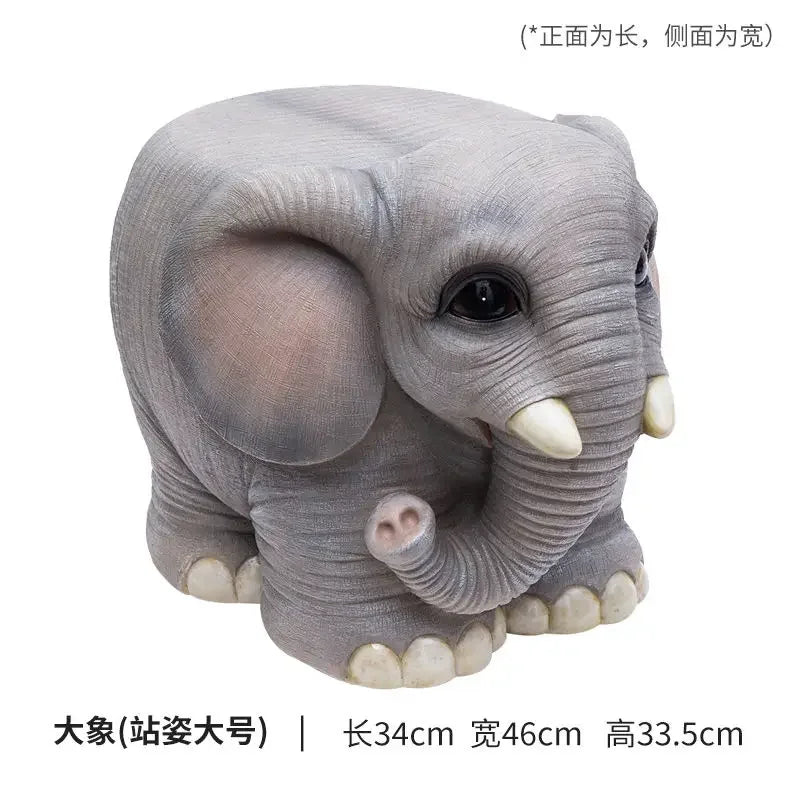 Afralia™ Animal Resin Sculpture Footstool Seat Cartoon Statue Chair for Living Room