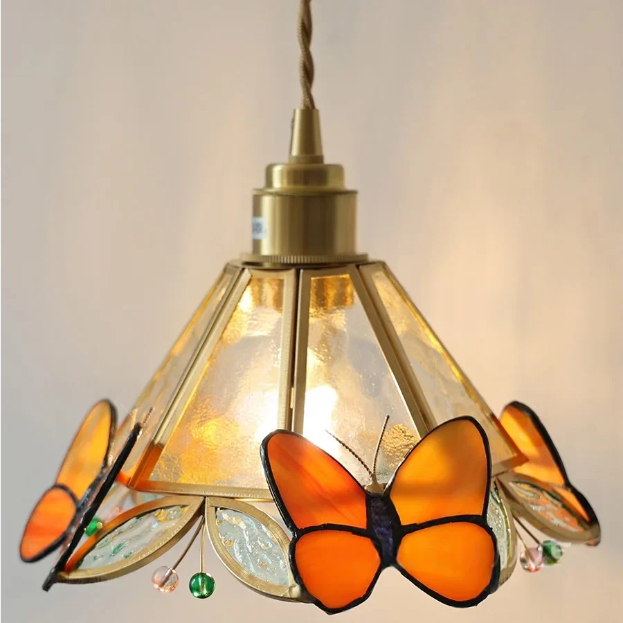 Afralia™ Butterfly Glass Wall Light Fixture LED Wire Adjustable Lamp