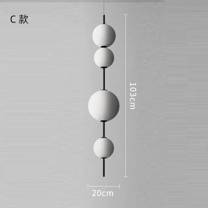 Afralia™ Glass Ball Chandelier Pendant Lamp for Kitchen Island, Designer Vertical Hanging Light