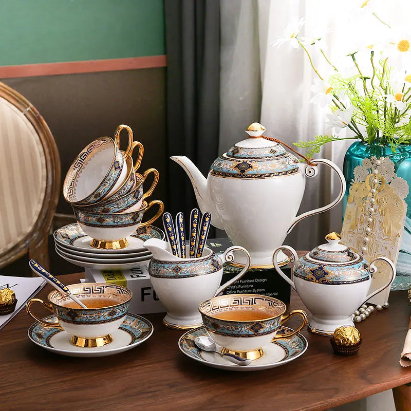 Afralia™ Bone China Tea Set: Elegant European Ceramic Coffee Porcelain Teaware