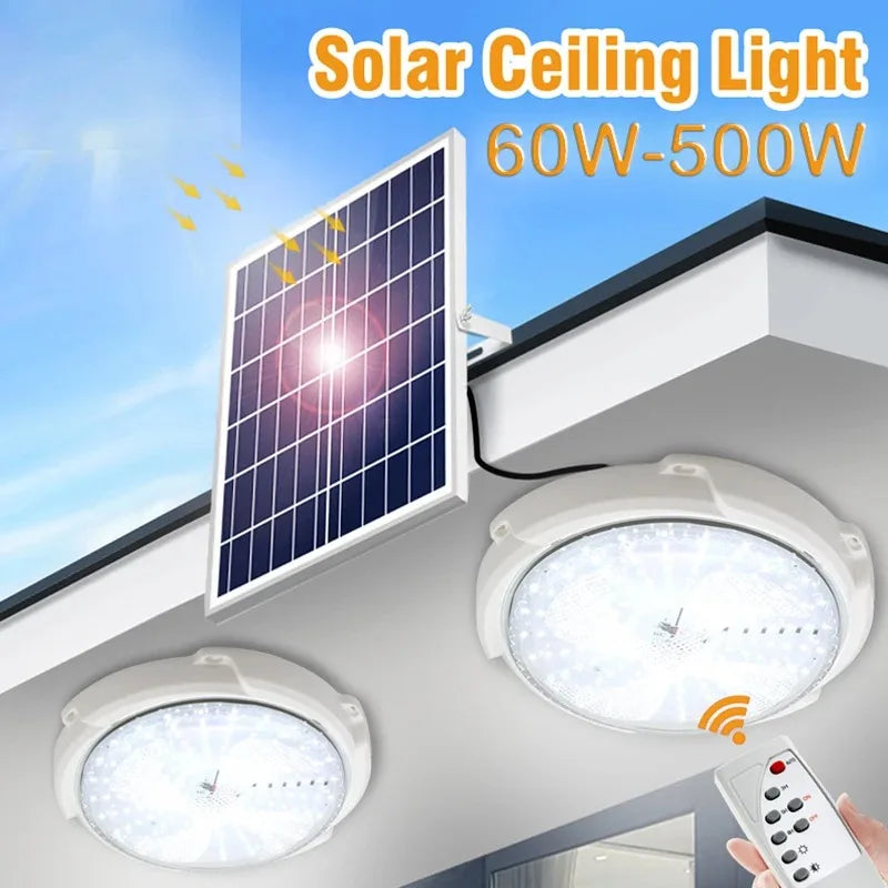 Afralia™ Solar LED Ceiling & House Lamp, Indoor & Outdoor Waterproof Light