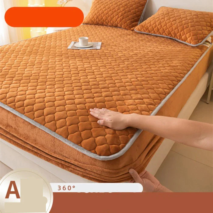 Afralia™ Thickened Mattress Protector Queen Double Single Elastic Fitted Sheet Anti-slip Bedspread