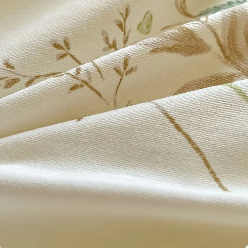 Afralia™ Fashion Flower Print Cotton Duvet Cover Set for All Seasons