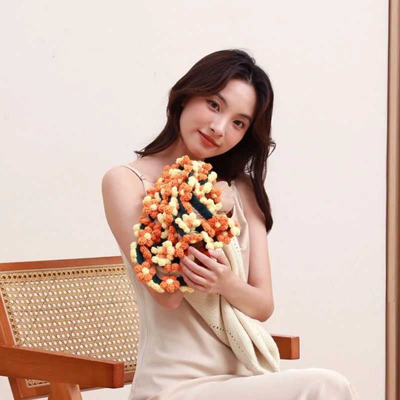 Afralia™ Elegant Daisy Bouquet Soft Blanket for Office Sofa, Multi-Functional Nap Shawl & Cushion