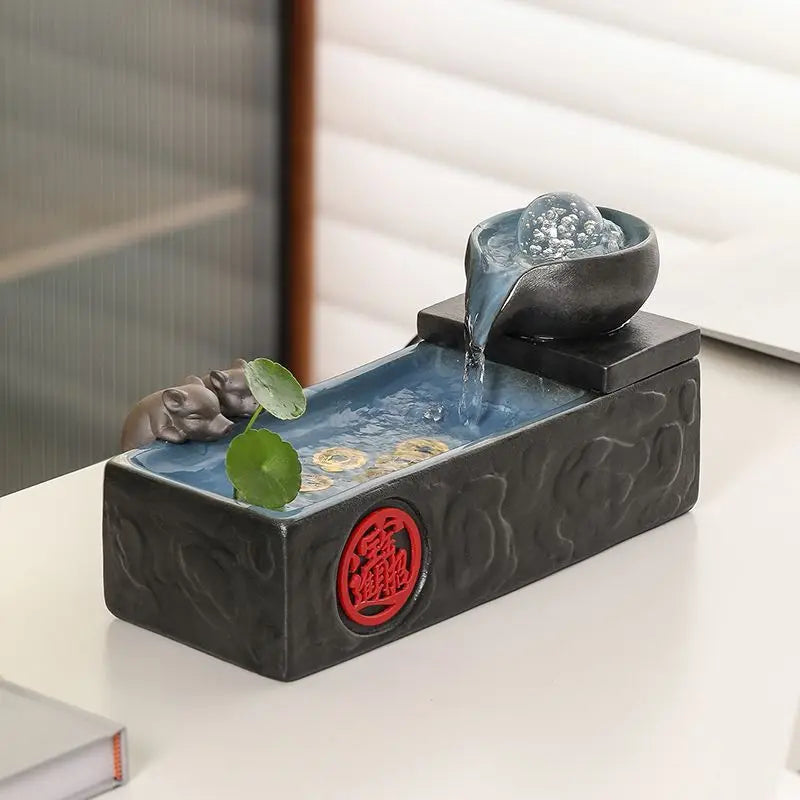 Afralia™ Feng Shui Ball Water Fountain Ornaments - Prosperity Home Decor