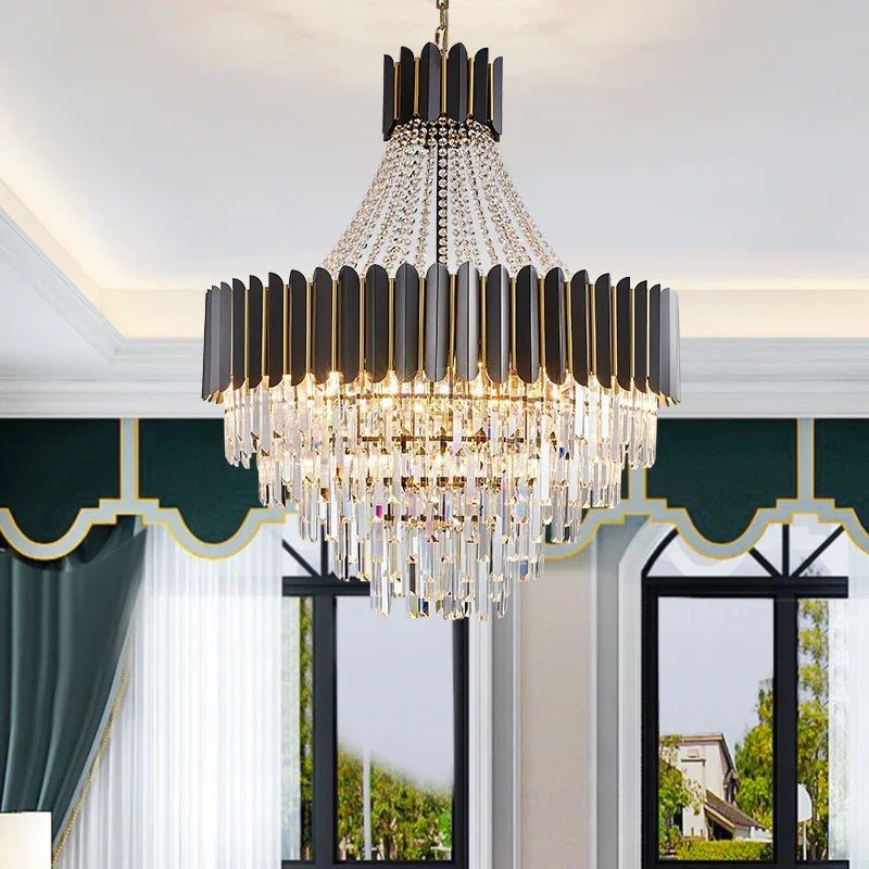 Afralia™ Crystal Chandelier for Duplex Living: Modern Elegance for Hotel, Villa, and Home.