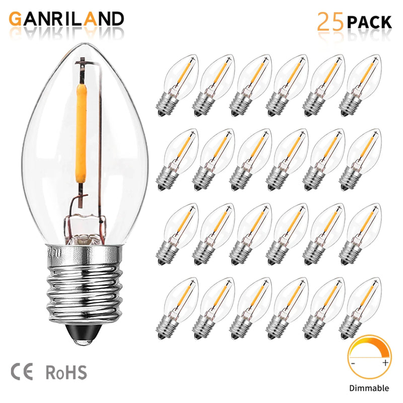 Afralia™ Dimmable LED Night Light Bulbs: E12 E14 Base, 0.5W, Warm White 2700K