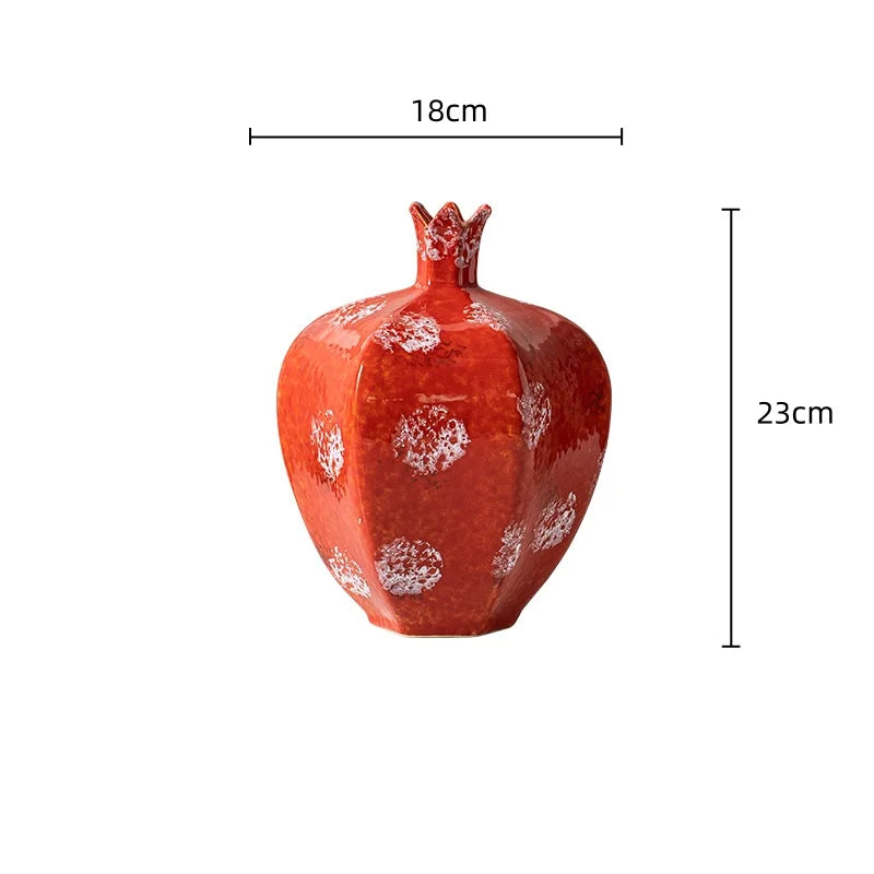 Afralia™ Handmade Pomegranate Ceramic Vase: Stylish Home Decor & Flower Arrangement Accessory