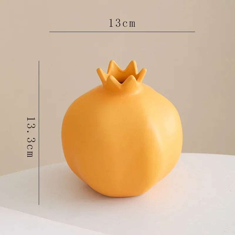 Afralia™ Pomegranate Ceramic Vase Decor Flower Arrangement Desk Decoration Room Aesthetic Decor