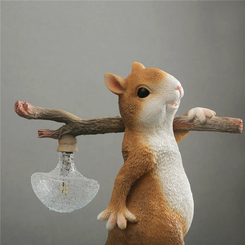 Afralia™ Squirrel LED Night Light Desk Lamp for Children's Room Bedside Decor