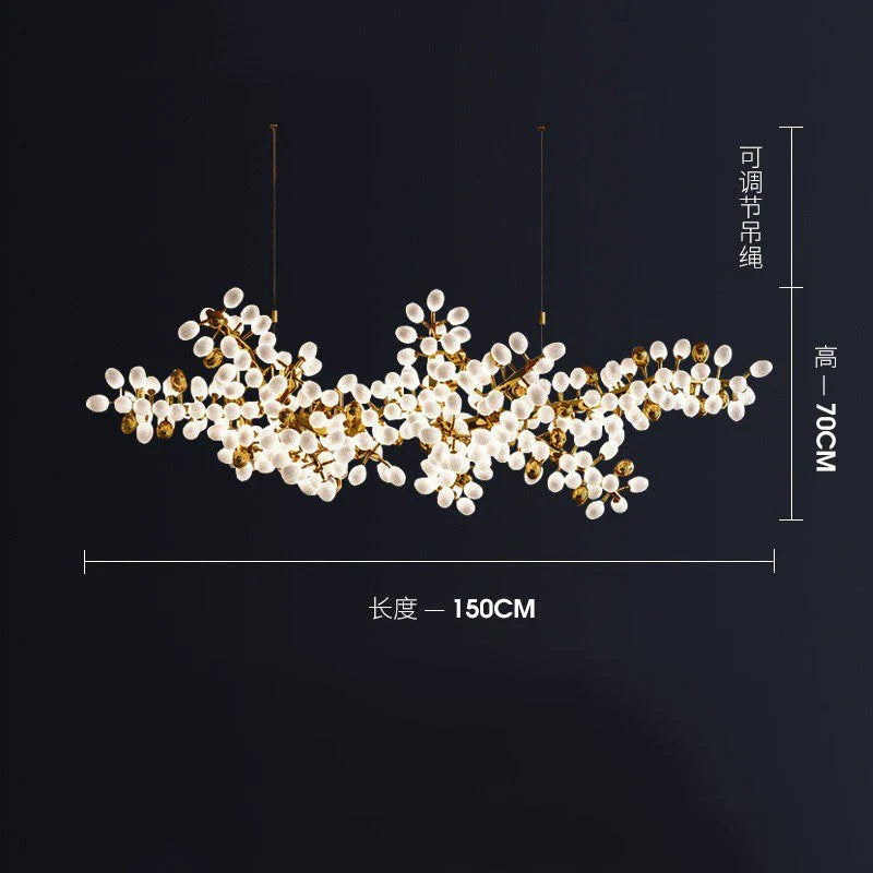 Afralia™ Gold Grape Luxury Glass Pendant Chandeliers for Living Room and Kitchen