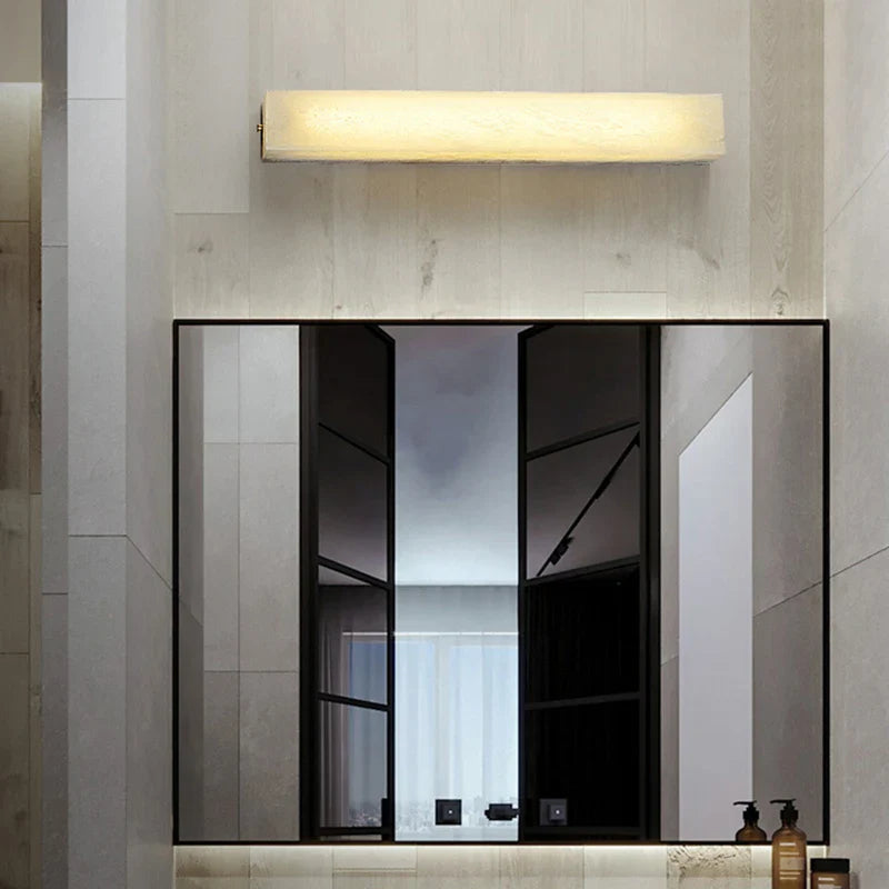 Afralia™ Cuboid Marble LED Wall Lamp for Bedroom, Restaurant, Stairs - Dimmable Iron Lighting