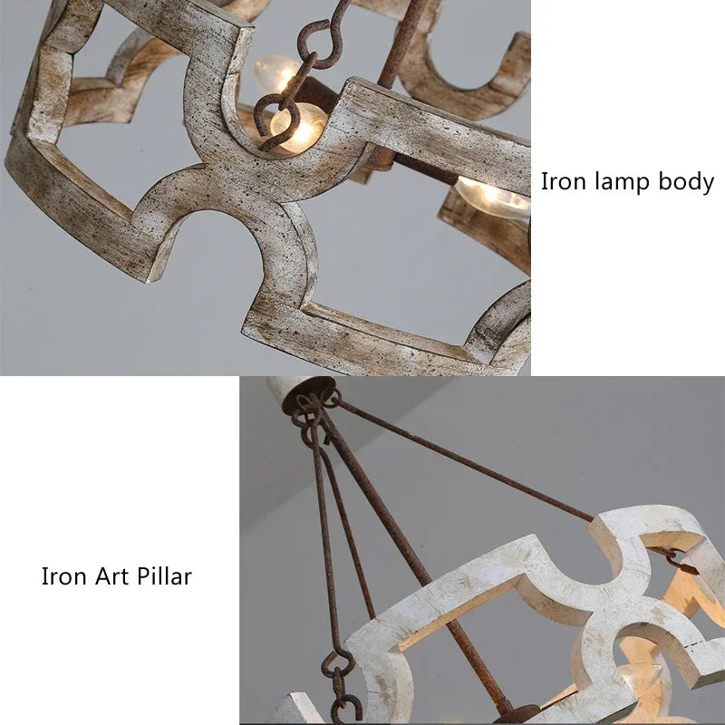 Afralia™ Rural Wood Chandelier Light for Home, Restaurant, Shop & More