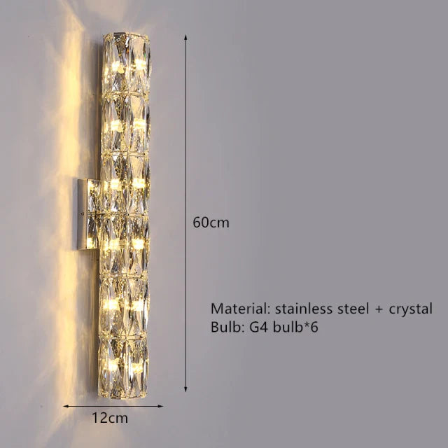 Afralia™ Modern Crystal Wall Sconce for Bedside Aisle TV Background Lighting