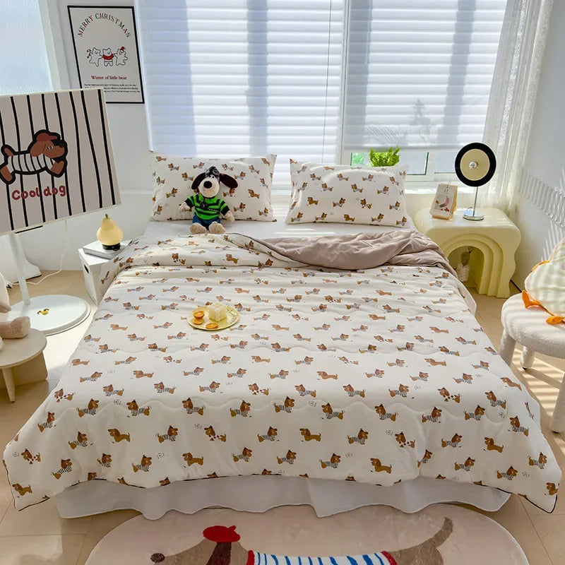 Afralia™ Printed Double Gauze Summer Quilt - Breathable & Skin-Friendly Cooling Comforter