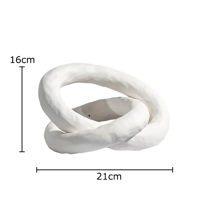 Afralia™ Marble Annular Knot Sculpture for Chic Room Decor Artistic Aesthetics