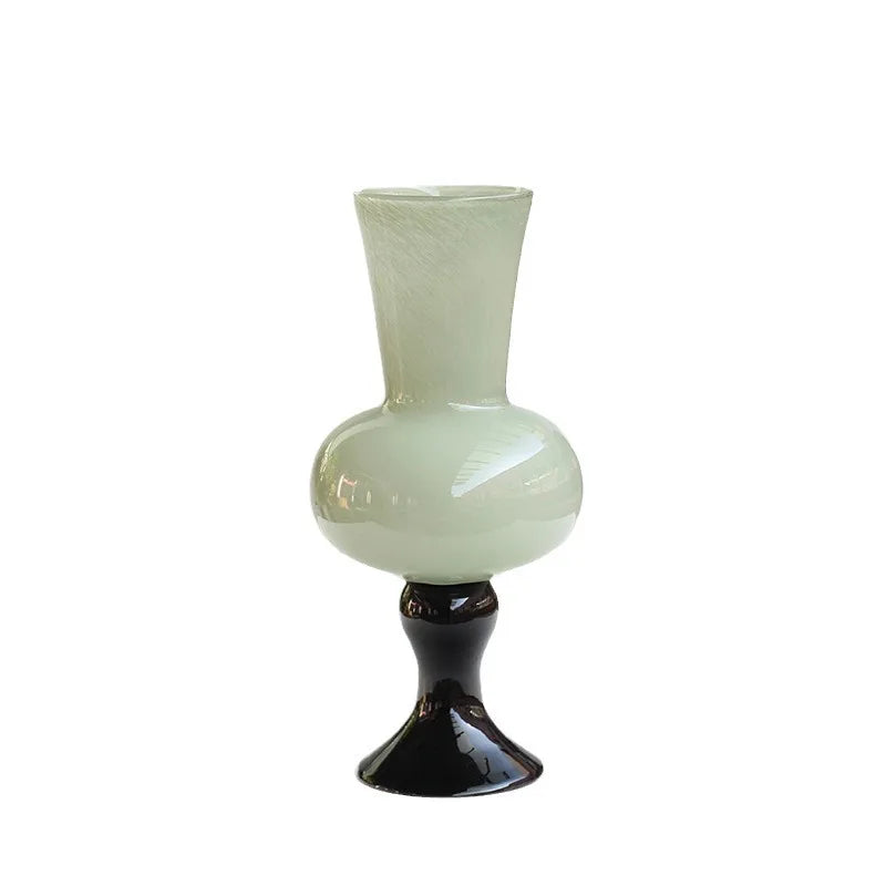 Afralia™ Geometric Vintage Glass Vase for Home Decoration