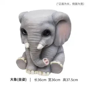 Afralia™ Animal Resin Sculpture Footstool Seat - Creative Cartoon Statue Chair Stool