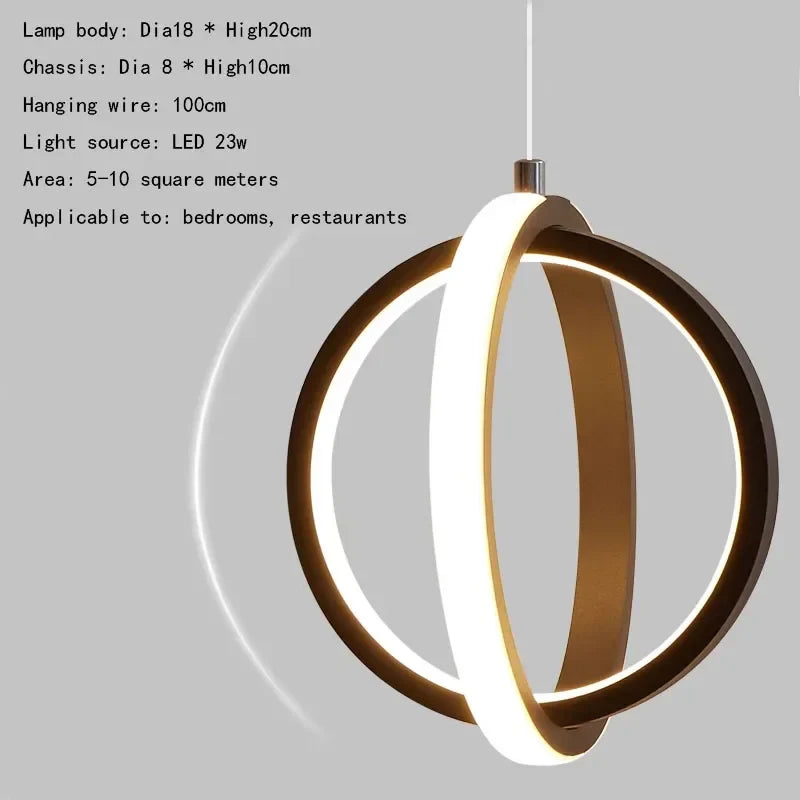 Afralia™ Nordic LED Bedroom Pendant Light Chandelier for Modern Living Room and Bar Counter