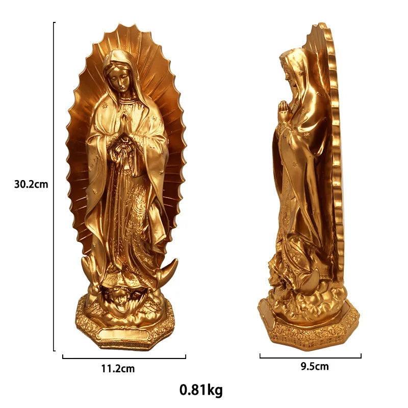 Afralia™ Virgin Mary Resin Sculpture for Home Decor and Religious Display