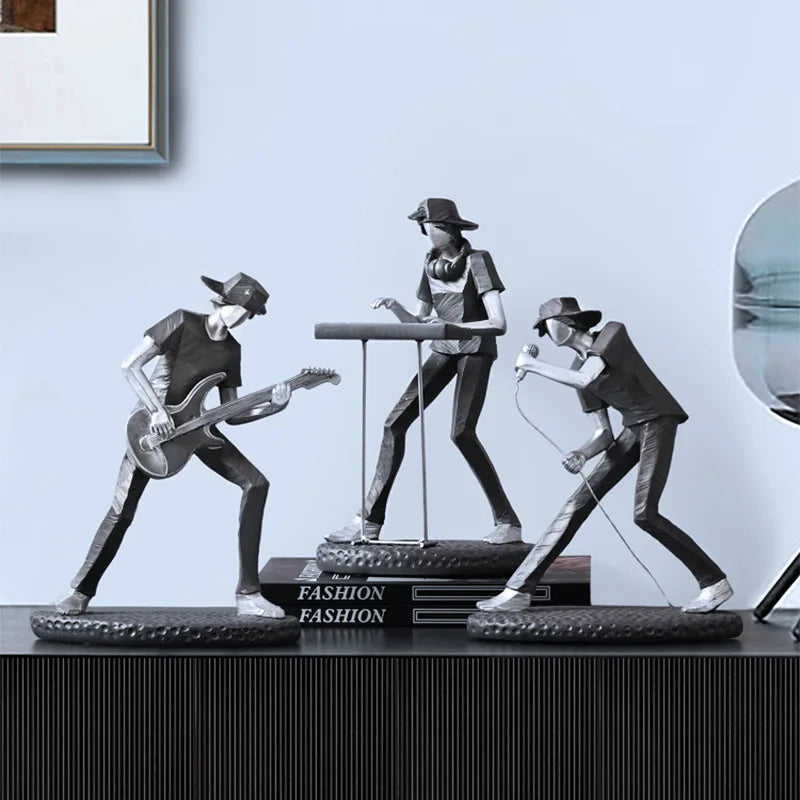 Afralia™ Rock Band Resin Ornament, Music Decor, Office Statue, Bookcase Sculpture