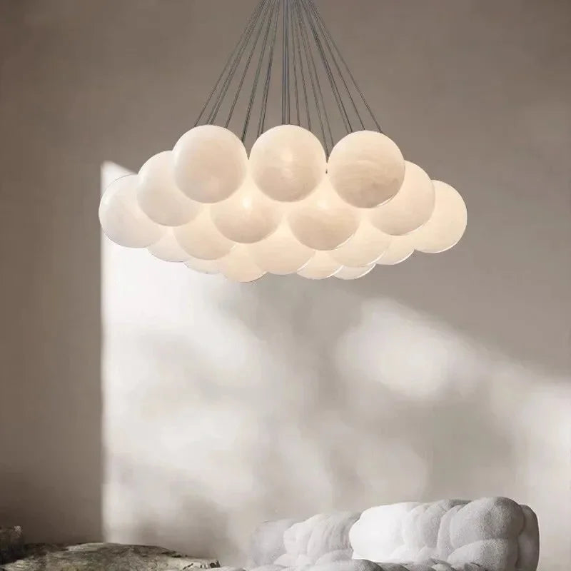 Afralia™ Nordic Glass Ball LED Pendant Chandelier for Home Decor Luminaires