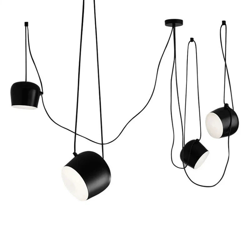 Afralia™ Modern Spider Drum Pendant LED Ceiling Light Industrial Fixture for Kitchen and Restaurant