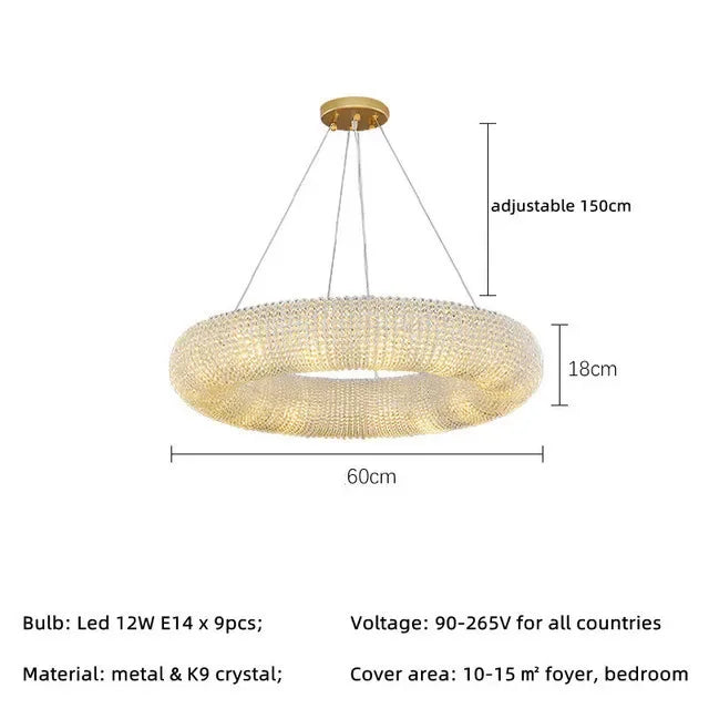 Afralia™ Luxury Crystal Flower Ceiling Chandelier LED Pendant Light for Home Decor