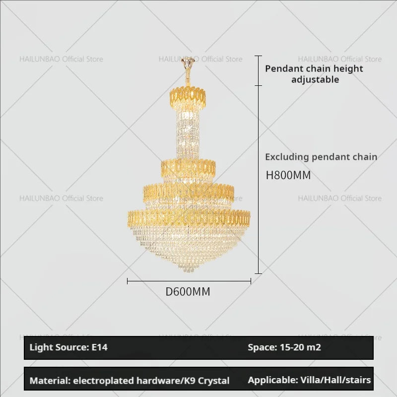 Afralia™ Postmodern Crystal Chandelier for Luxury Living Room and Hotel Lobby