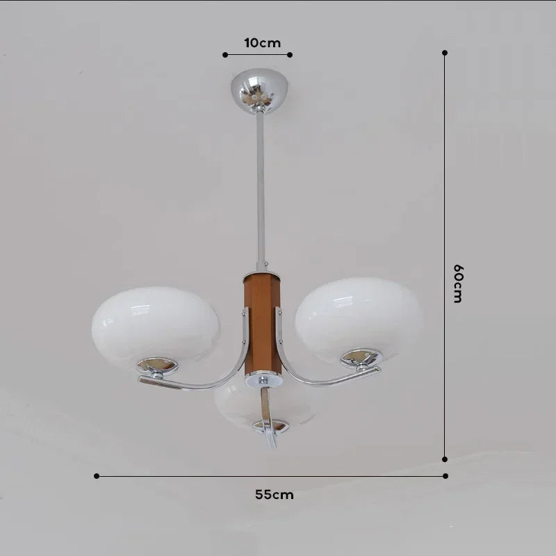 Afralia™ Milk White Glass Pendant Chandelier: Retro Bauhaus Style for Bedroom, Living Room, Restaurant