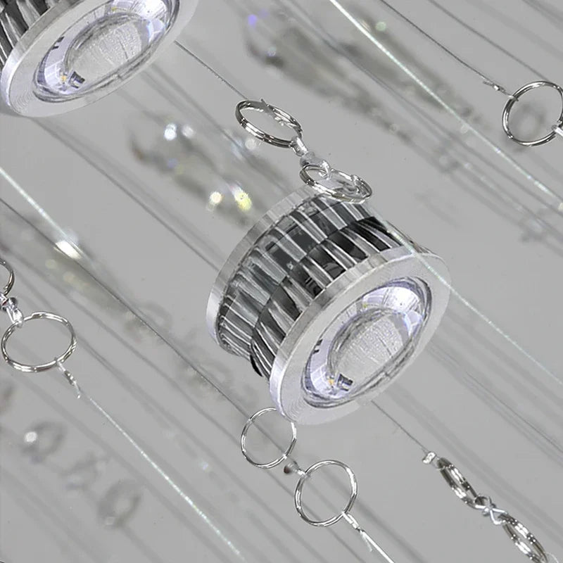 Afralia™ Crystal Spiral Chandelier: Modern Staircase Fixture for Home, Living Room, Duplex Villa.
