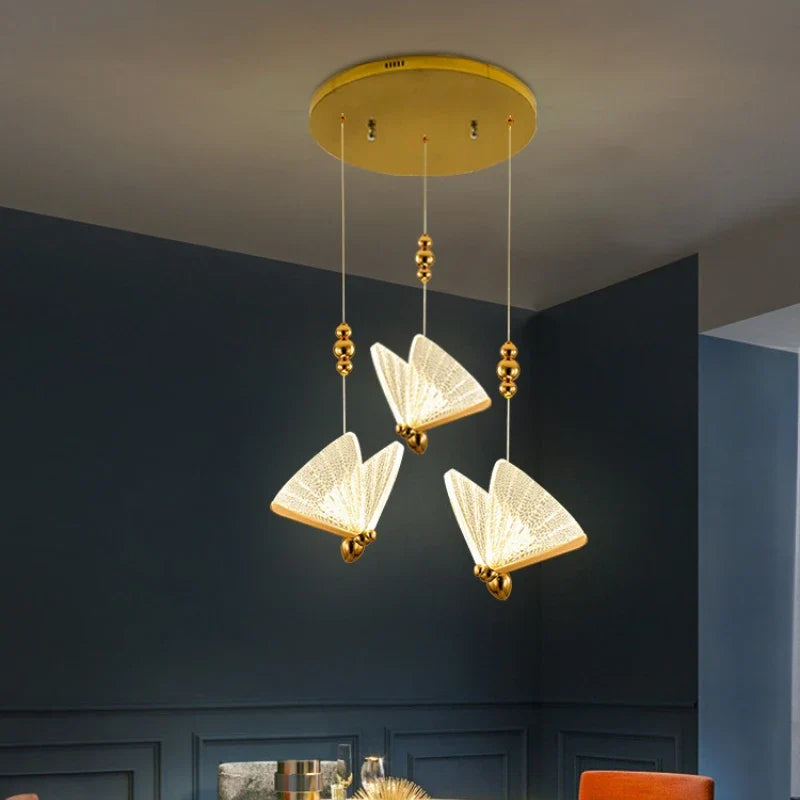 Afralia™ Butterfly LED Chandelier: Modern Hanging Light for Home, Bedroom, Coffee Store & More