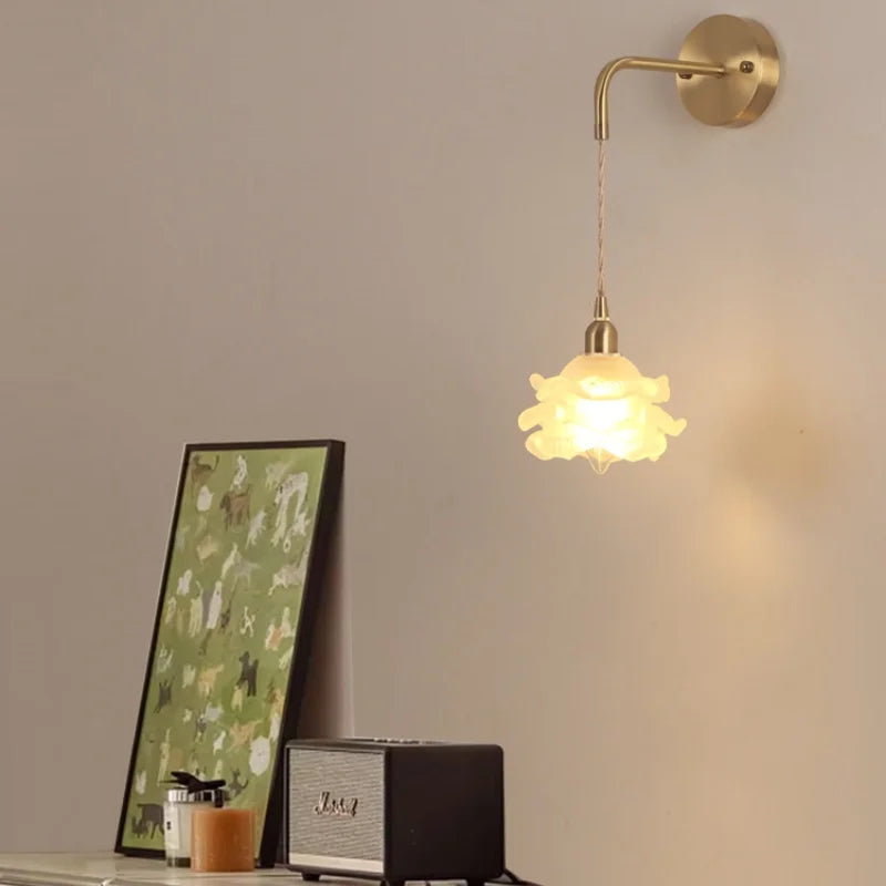 Afralia™ LED Glass Wall Lamp Modern Bedroom Coffee Vanity Light Fixtures