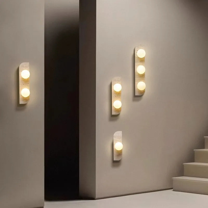 Afralia™ Natural Stone Wall Sconce: Elegant Lighting for Foyer, Dining Room, Bedroom.