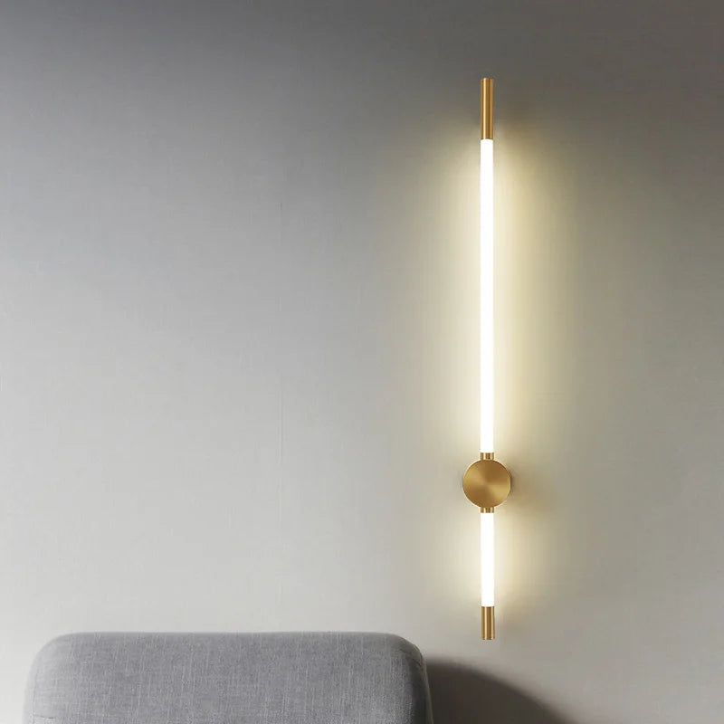 Afralia™ LED Tube Wall Lights: Black Gold Sconce Fixtures for Bedroom, Living Room, Stairs, Hotel