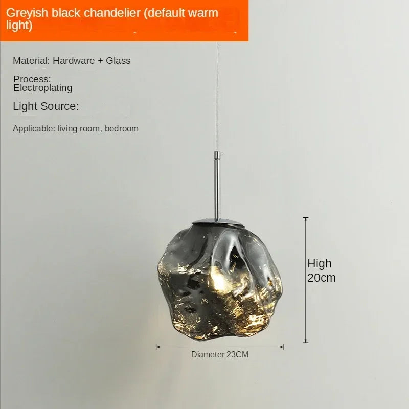 Afralia™ Ice Glass Pendant Light for Hallway Dining Living Bedroom - Modern Hanging Lamp